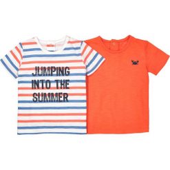 T-shirty chłopięce: Komplet, 2 koszulki jedna z nadrukiem, druga gładka 1 miesiąc – 2 latka