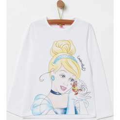 OVS - Longsleeve dziecięcy x Disney 104-140 cm. Białe bluzki dziewczęce OVS, z nadrukiem, z bawełny, z okrągłym kołnierzem, z długim rękawem, długie, bez kaptura. Za 59,90 zł.