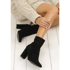 Czarne Botki Lacienega. Czarne botki damskie Renee, z jeansu, eleganckie, za kostkę, na wysokim obcasie, na obcasie, na zamek. Za 119,99 zł.