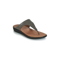 Sandały FitFlop BANDA II DOTTED-SNAKE. Czarne sandały damskie FitFlop, bez wzorów, bez obcasa, bez zapięcia. W wyprzedaży za 359,20 zł.