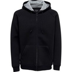 ONLY&SONS Męska bluza Ragger Scoob Zip Hood czyli Sweat Black (rozmiar L). Czarne bluzy męskie Only&Sons, m, bez wzorów, z materiału, bez kołnierzyka, bez rękawów, bez kaptura. W wyprzedaży za 107,00 zł.