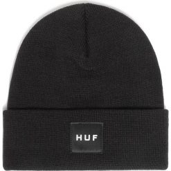 Czapka HUF - Essentials Bpx Logo Beani BN00090 Black. Czarne czapki męskie HUF, na zimę, bez wzorów, z materiału. Za 109,00 zł.