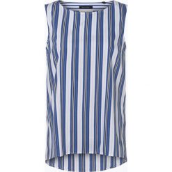 Marc O'Polo - Damska bluzka bez rękawów, biały. Białe bluzki damskie Marc O'Polo, w paski, z materiału, polo, bez rękawów. Za 349,95 zł.