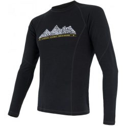 Koszulki sportowe męskie: Sensor Koszulka Termoaktywna Z Długim Rękawem Merino Df Adventure M Black L
