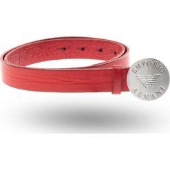 PASEK Emporio Armani. Czerwone paski damskie w paski, ze skóry. Za 519,00 zł.