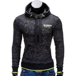 Bluzy męskie: BLUZA MĘSKA Z KAPTUREM B608 – CZARNA
