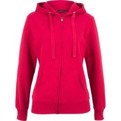 Bluza rozpinana bonprix czerwony. Czerwone bluzy rozpinane damskie bonprix, w paski, z kapturem. Za 59,99 zł.