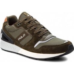 Sneakersy POLO RALPH LAUREN - Train100 809669838003 Dark Olive. Zielone sneakersy męskie marki Polo Ralph Lauren, na co dzień, bez wzorów, ze skóry, bez zapięcia. W wyprzedaży za 349,00 zł.