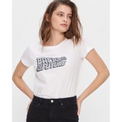 Koszulka Back to the Future - Biały. Białe koszulki damskie House, s, bez wzorów, bez kołnierzyka, bez rękawów. Za 39,99 zł.