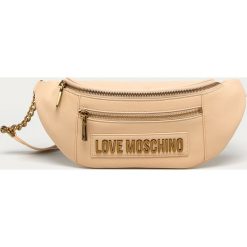 Love Moschino - Nerka. Nerki damskie Love Moschino, w paski, ze skóry ekologicznej, z aplikacjami. Za 659,90 zł.