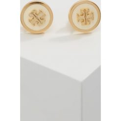 Kolczyki damskie: Tory Burch LACQUERED RAISED LOGO STUD Kolczyki new ivory / tory goldcoloured