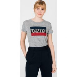 Levi's® The Perfect Graphic Koszulka Szary. Szare koszulki damskie s, z haftami, z bawełny, bez kołnierzyka, z krótkim rękawem. Za 102,95 zł.