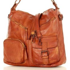 MARCO MAZZINI Torebka skórzana na ramię pockets old pelle lavata brąz camel. Brązowe torebki damskie sportowe MAZZINI, w paski, ze skóry, sportowe. W wyprzedaży za 499,00 zł.