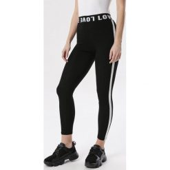 Czarne Legginsy Sirelee. Czarne legginsy sportowe damskie Born2be, s, z nadrukiem, z dzianiny, z podwyższonym stanem, na fitness i siłownię. Za 39,99 zł.