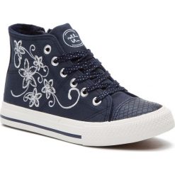Trampki NELLI BLU CP40-2803. Niebieskie trampki dziewczęce Nelli Blu, bez wzorów, ze skóry ekologicznej, bez zapięcia. Za 69,99 zł.