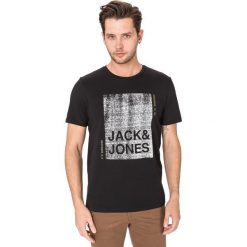 Jack & Jones Star Koszulka Czarny. Czarne podkoszulki męskie xl, z nadrukiem, z bawełny. Za 64,95 zł.