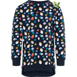 Sukienka dresowa "Ludot" w kolorze granatowym ze wzorem. Niebieskie sukienki niemowlęce name it girls, bez wzorów, z bawełny, bez rękawów, mini, proste. W wyprzedaży za 47,95 zł.