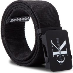 Pasek Męski CALVIN KLEIN JEANS - J Canvas Plaque Belt K50K503838 85 001. Czarne paski męskie Calvin Klein Jeans, w paski, z jeansu. Za 179,00 zł.