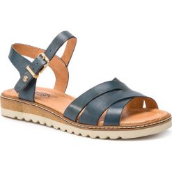 Sandały PIKOLINOS - W1L-0955 Ocean. Niebieskie klapki damskie Pikolinos, bez wzorów, ze skóry, bez obcasa. W wyprzedaży za 269,00 zł.