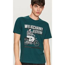 T-shirty męskie: T-shirt z wakacyjnym nadrukiem – Turkusowy