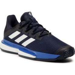 Buty adidas - SoleMatch Bounce M Clay EG2219 Legend Ink/Cloud White/Royal Blue. Niebieskie buty sportowe męskie Adidas, z tworzywa sztucznego, bez zapięcia, tenisowe. Za 499,00 zł.