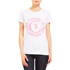 Trussardi Jeans koszulka damska 56T00245-1T003614, S biała. Białe koszulki damskie Trussardi Jeans, s, bez wzorów, z bawełny, bez kołnierzyka. Za 199,00 zł.