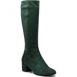 Kozaki EKSBUT - 98-5180-L04-1G Zielony. Zielone buty zimowe damskie marki Eksbut, z materiału, przed kolano, na wysokim obcasie, na obcasie. Za 429,00 zł.