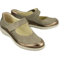 COMFORTABEL 942169-23 golden/sepia, baleriny damskie. Brązowe baleriny damskie Comfortabel, bez wzorów, ze skóry, bez obcasa. Za 329,90 zł.