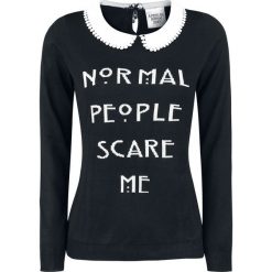 Swetry klasyczne damskie: American Horror Story Normal People Scare Me Sweter damski czarny/biały