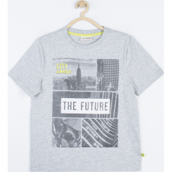 Koszulka. Szare t-shirty chłopięce CITY JUNGLE, z aplikacjami, z elastanu, z długim rękawem. Za 19,90 zł.