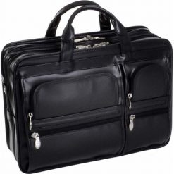 Skórzana torba na laptopa 15,6" Mcklein Hubbard 88435. Pomarańczowe torby męskie skórzane Mcklein, w paski, biznesowe, na ramię, duże. Za 587,02 zł.