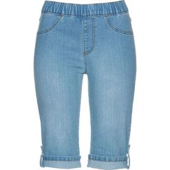 Bermudy dżinsowe z gumką w talii bonprix niebieski "bleached”. Niebieskie jeansy damskie bonprix, bez wzorów, z jeansu. Za 74,99 zł.