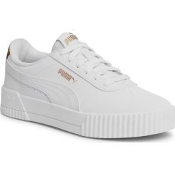 Buty PUMA - Carina Leo H 373228 03 Puma White/Puma White. Białe półbuty damskie Puma, na co dzień, bez wzorów, ze skóry ekologicznej, bez obcasa, na płaskiej podeszwie, bez zapięcia. Za 269,99 zł.