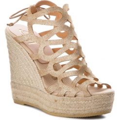 Espadryle KANNA - KV8147 Chianti Biscuit. Żółte espadryle damskie marki Kanna, z materiału, na obcasie. W wyprzedaży za 209,00 zł.
