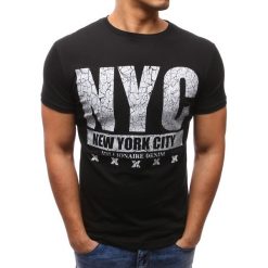 T-shirty męskie: T-shirt męski z nadrukiem czarny (rx2598)