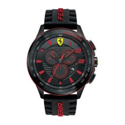 Zegarek "0830138-SCUDERIA-XX" w kolorze czarnym. Czarne, analogowe zegarki męskie Lacoste, sztuczne. W wyprzedaży za 1247,95 zł.