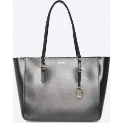 Lauren Ralph Lauren - Torebka skórzana. Czarne torebki klasyczne damskie marki Lauren Ralph Lauren, bez wzorów, ze skóry, casualowe, na ramię, duże, bez dodatków. Za 999,90 zł.