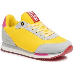 Sneakersy BIG STAR - FF274876 Yellow. Żółte półbuty damskie BIG STAR, na co dzień, bez wzorów, ze skóry, retro, bez obcasa, na płaskiej podeszwie, bez zapięcia. Za 199,00 zł.