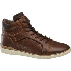 Trampki męskie AM SHOE brązowe. Brązowe tenisówki męskie AM SHOE, z materiału, na sznurówki. Za 199,90 zł.