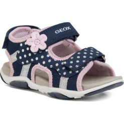 Sandały GEOX - B S.Agasim G. D B020ZD 05014 C0694 S Navy/Pink. Niebieskie sandały dziewczęce Geox, ze skóry ekologicznej, bez zapięcia. Za 239,00 zł.
