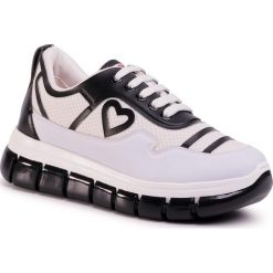 Sneakersy LOVE MOSCHINO - JA15225G0AJS110A Bia./Vit.Nero. Białe półbuty damskie Love Moschino, ze skóry ekologicznej. W wyprzedaży za 849,00 zł.