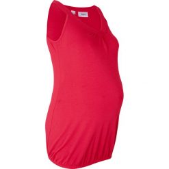 Top ciążowy bonprix czerwony. Czerwone bluzki damskie bonprix, bez wzorów, z bawełny, bez kołnierzyka, moda ciążowa, bez rękawów. Za 37,99 zł.