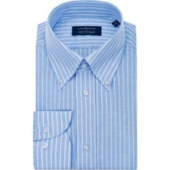 Koszula Niebieska w Prążek Highway. Niebieskie koszule męskie na spinki LANCERTO, m, w prążki, z bawełny, button down. Za 299,00 zł.