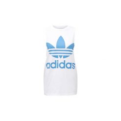 Topy na ramiączkach / T-shirty bez rękawów adidas Koszulka na ramiączkach Trefoil. Białe koszulki damskie Adidas, bez wzorów, bez kołnierzyka, bez rękawów. Za 129,00 zł.