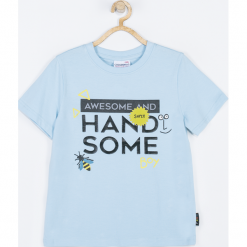 Koszulka. Niebieskie t-shirty chłopięce z krótkim rękawem marki KING OF COOL, z aplikacjami. Za 39,90 zł.