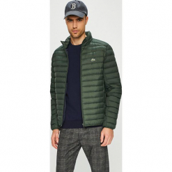 Lacoste - Kurtka puchowa. Szare kurtki męskie bomber Lacoste, l, z materiału, z kapturem. W wyprzedaży za 949,90 zł.