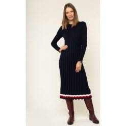 Sukienka dzianinowa TOMMY HILFIGER Mariella WW0WW25807. Niebieskie sukienki damskie TOMMY HILFIGER, xs, bez wzorów, z dzianiny, bez kołnierzyka, bez rękawów. W wyprzedaży za 529,00 zł.