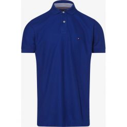 Tommy Hilfiger - Męska koszulka polo, niebieski. Niebieskie koszulki męskie TOMMY HILFIGER, m, z haftami, z bawełny, polo, bez rękawów. Za 299,95 zł.