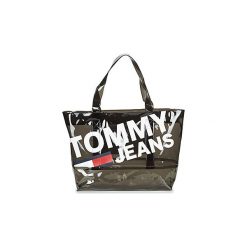 Torby shopper Tommy Jeans TJU SUMMER TOTE TRAN. Czarne torby damskie na zakupy marki Tommy Jeans, bez wzorów, z jeansu, bez dodatków. Za 399,00 zł.