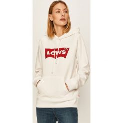 Levi's - Bluza. Białe bluzy damskie Levi's®, s, z nadrukiem, z bawełny, bez rękawów, z kapturem. W wyprzedaży za 219,90 zł.